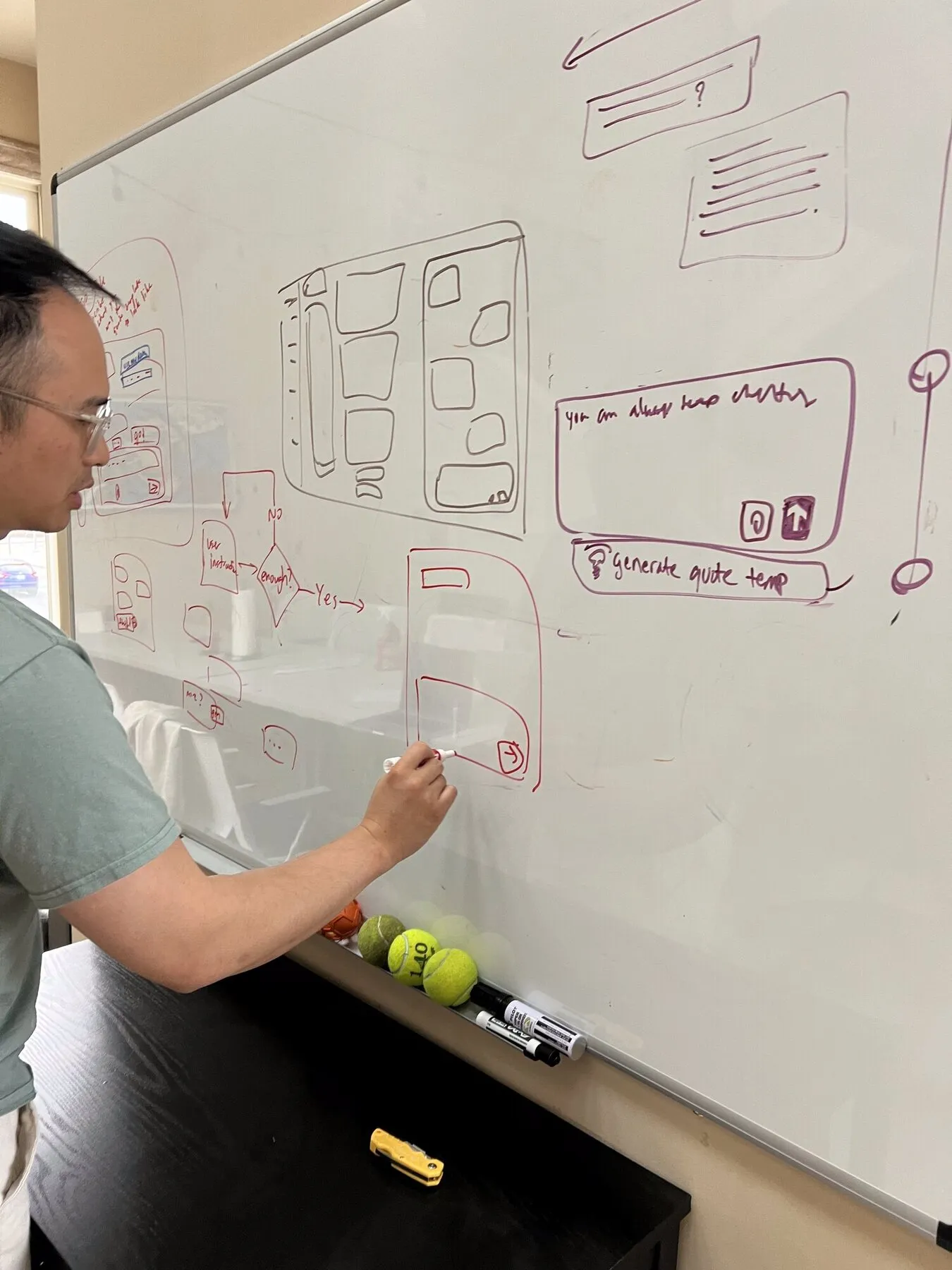 Erin Scott sketching the quote-format builder