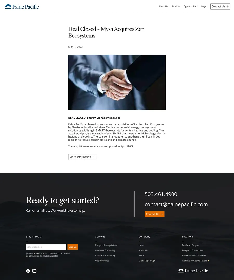 News post: Deal closed Mysa acquires Zen ecosystems
