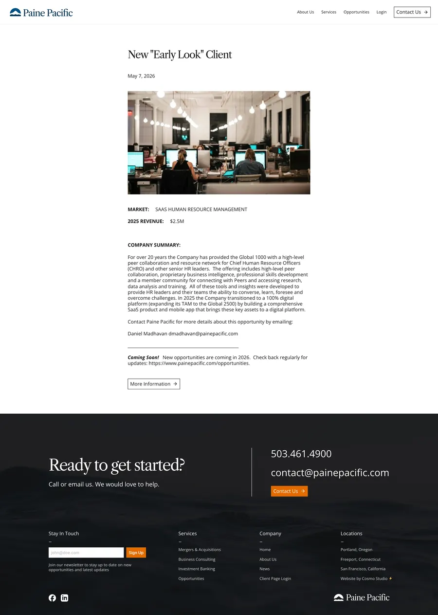 News post: New early look client