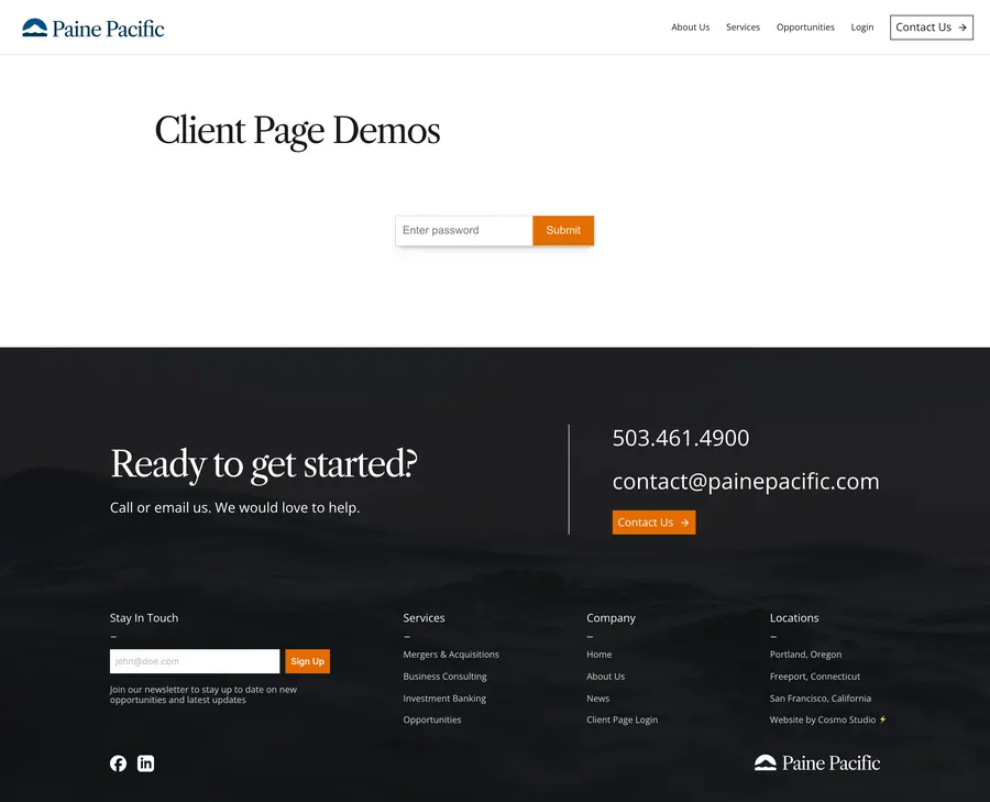Full Internal login page