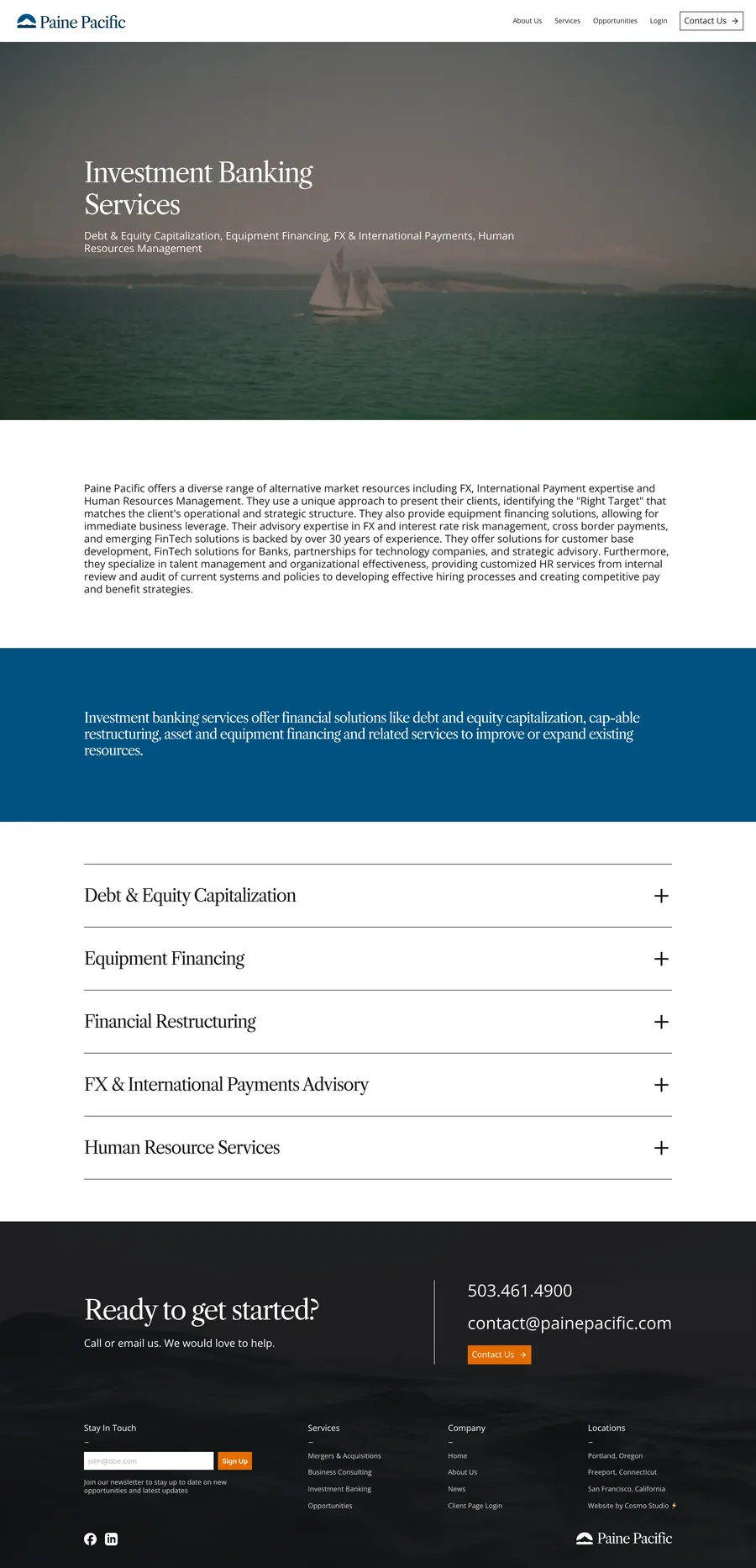 Full Investment Banking page