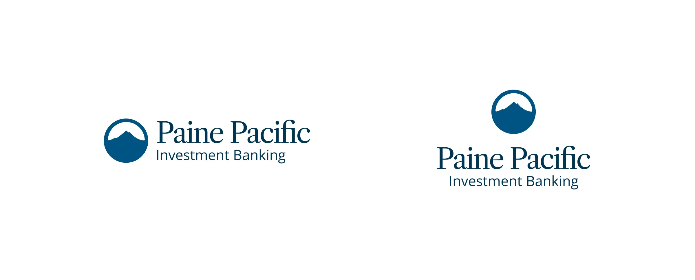 The final mark with an Investment Banking line, horizontal and stacked