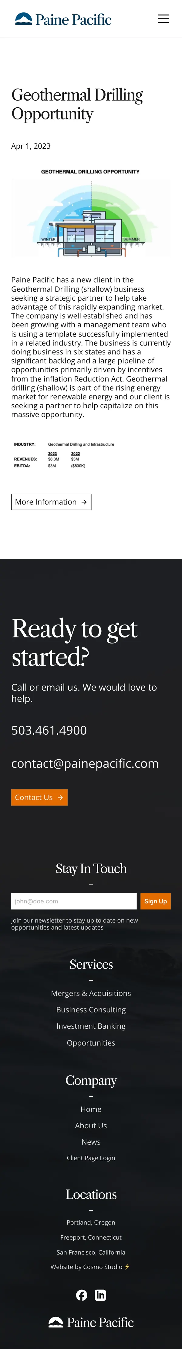 News post on a phone: Geothermal drilling opportunity