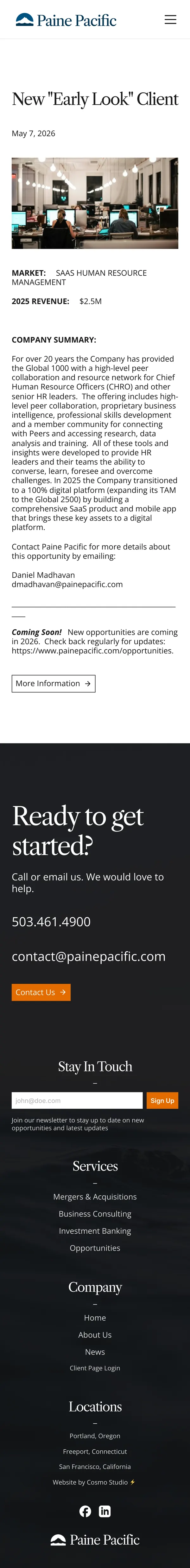 News post on a phone: New early look client