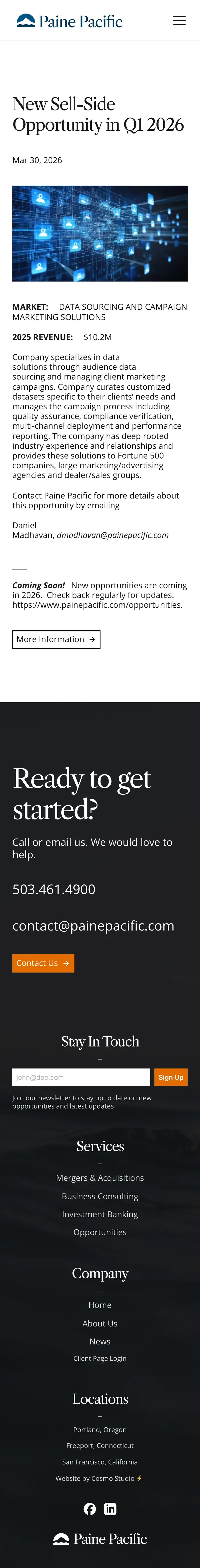 News post on a phone: New sell side opportunity in Q1 2026