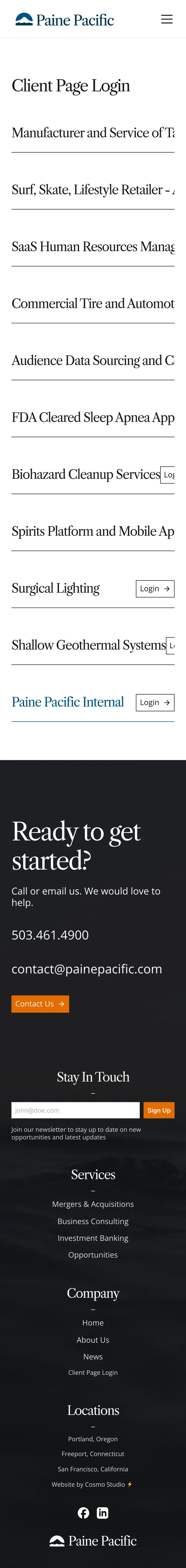 Client login on a phone