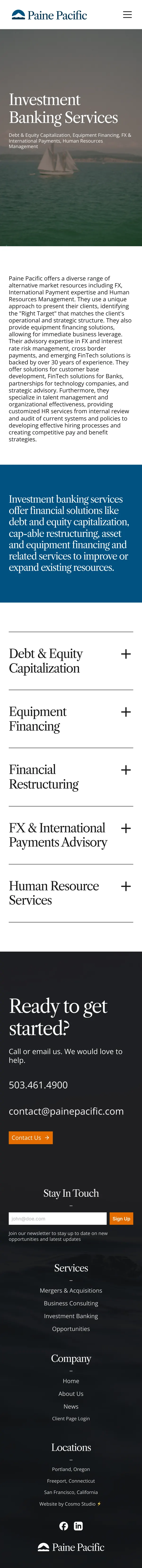 Investment Banking on a phone