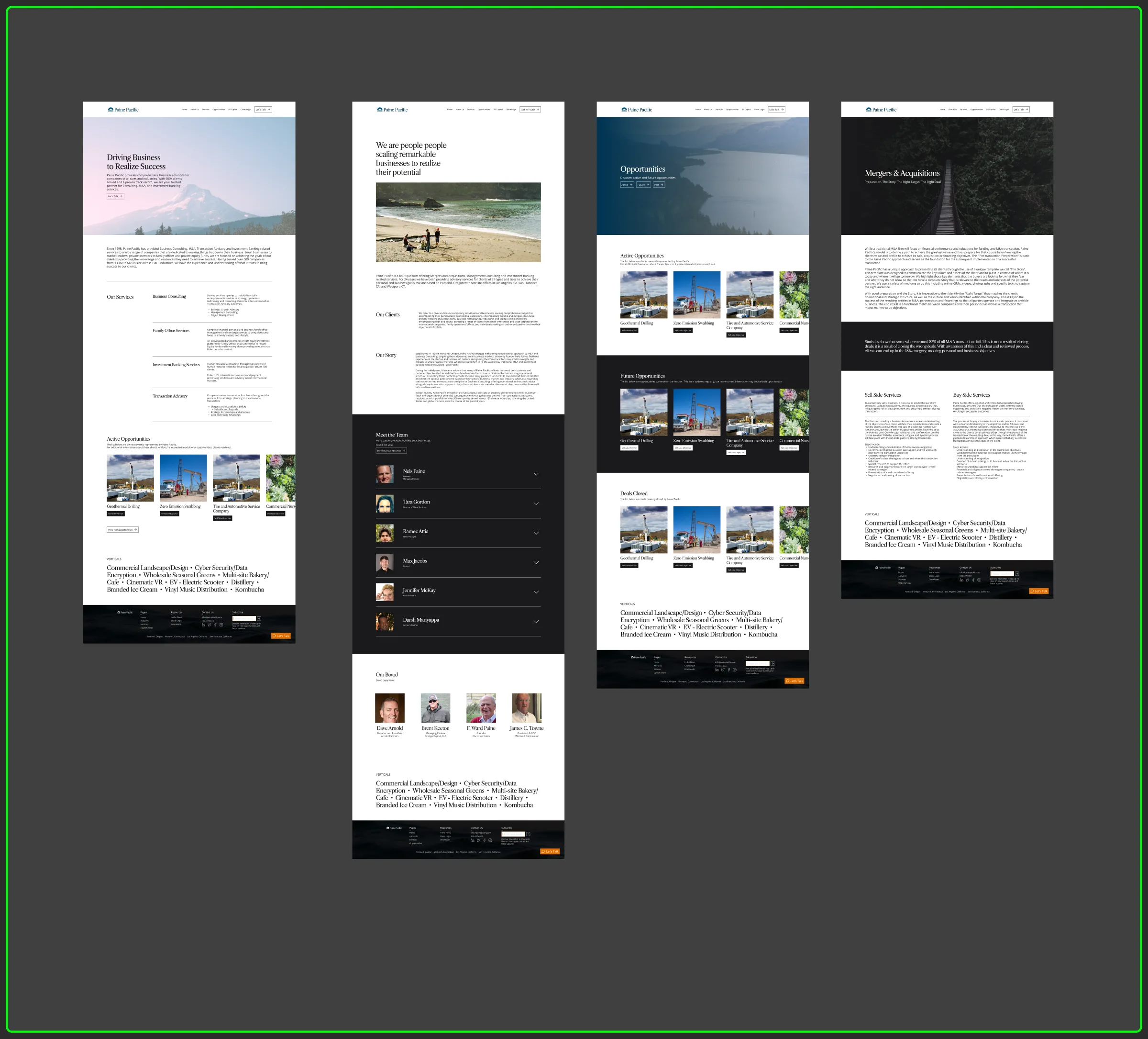 Figma comps for every page, desktop and mobile