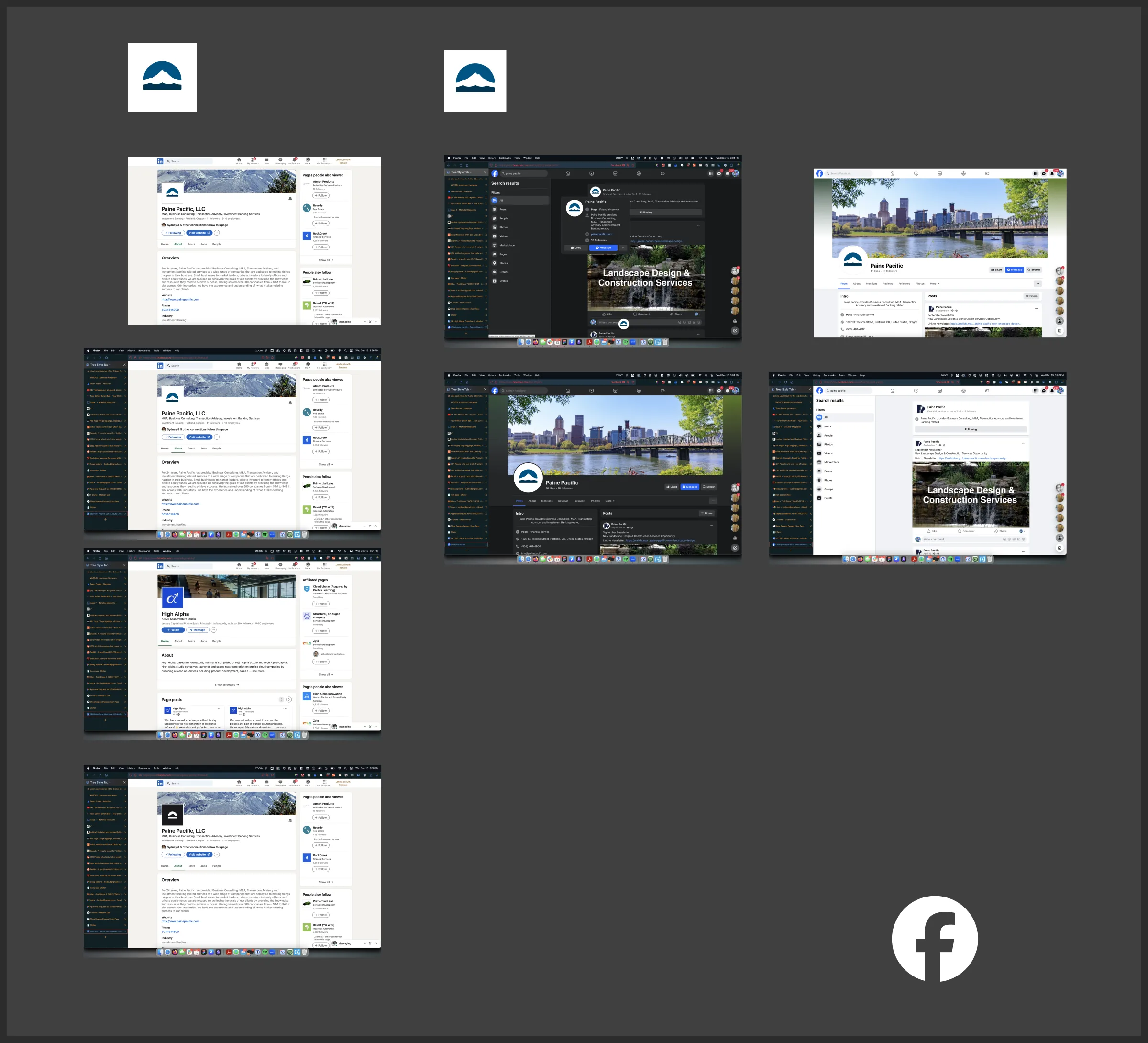 LinkedIn and Facebook pages with the new avatar and Hood covers